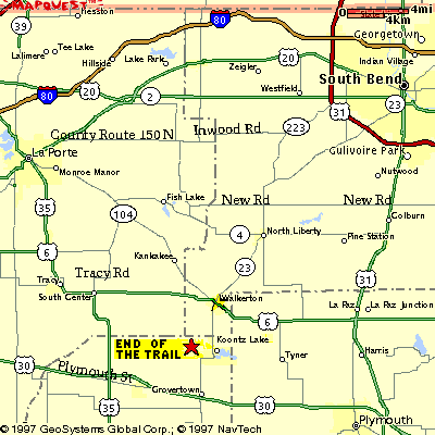 Map to Saylor's End of the Trail Riding Stable